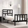 Image de vidaXL Bedframe met hoofdbord massief hout zwart3193040
