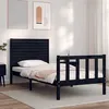 Image de vidaXL Bedframe met hoofdbord massief hout zwart3193170