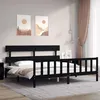 Image de vidaXL Bedframe met hoofdbord massief hout zwart 200x200 cm3193295
