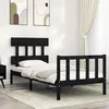 Image de vidaXL Bedframe met hoofdbord massief hout zwart3193300