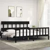 Image de vidaXL Bedframe met hoofdbord massief hout zwart 200x200 cm3193360