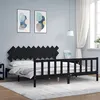 Image de vidaXL Bedframe met hoofdbord massief hout zwart 200x200 cm3193490