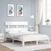 Image de vidaXL Bedframe met hoofdbord massief hout wit3193502