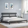 Image de vidaXL Bedframe met hoofdbord massief hout grijs 200x200 cm3193553