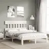 Image de vidaXL Bedframe zonder matras massief grenenhout wit 140x190 cm3193577