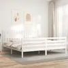 Image de vidaXL Bedframe met hoofdbord massief hout wit 200x200 cm3194332