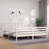Image de vidaXL Bedframe met hoofdbord massief hout wit 200x200 cm3194722
