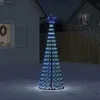 Image de vidaXL Sapin de Noël à LED 275 LED bleu 180 cm, décoration de Noël, lumière LED, lumière de Noël extérieure, cône de Noël, 358066