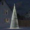 Image de vidaXL Sapin de Noël à LED 1544 LED blanc froid 500 cm, décoration de Noël, lumière LED, lumière de Noël extérieure, cône de 358073