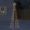 Image de vidaXL Sapin de Noël à LED avec piquets 220 LED blanc chaud 180 cm, décoration de Noël, lumière LED, lumière de Noël 358100