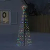 Image de vidaXL Sapin de Noël à LED avec piquets 220 LED colorées 180 cm, décoration de Noël, lumière LED, lumière de Noël 358102