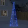 Image de vidaXL Arbre de Noël Lumineux avec Pointes 570 LED Bleu, Sapin de Noël avec Piquet de Sol, Décoration de Vacances, Ornement 358107