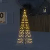 Image de vidaXL Sapin de Noël à LED sur mât de drapeau 200 LED blanc 180 cm, décoration de Noël, lumière LED, lumière de Noël 358108