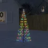 Image de vidaXL Sapin de Noël à LED sur mât de drapeau 200 LED coloré 180 cm, décoration de Noël, lumière LED, lumière de Noël 358110
