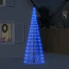 Image de vidaXL Sapin de Noël à LED sur mât de drapeau 550 LED bleu 300 cm, décoration de Noël, lumière LED, lumière de Noël 358115
