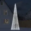 Image de vidaXL Sapin de Noël à LED sur mât de drapeau 1534 LED blanc 500 cm, décoration de Noël, lumière LED, lumière de Noël 358117