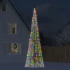 Image de vidaXL Sapin de Noël à LED sur mât de drapeau 1534 LED coloré 500 cm, décoration de Noël, lumière LED, lumière de Noël 358118
