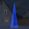 Image de vidaXL Sapin de Noël à LED sur mât de drapeau 1534 LED bleu 500 cm, décoration de Noël, lumière LED, lumière de Noël 358119