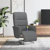 Image de vidaXL Fauteuil de massage, relaxation avec repose-pieds tissu gris foncé