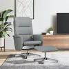 Image de vidaXL Fauteuil inclinable de massage et repose-pied gris clair tissu356582