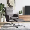 Image de vidaXL Fauteuil réglable met voetenbankje similicuir gris