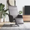 Image de vidaXL Fauteuil Inclinable avec Repose-pieds, Chaise de Relaxation avec Dossier, Siège avec Accoudoirs Salon, Moderne, Gris Similicuir