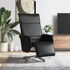Image de Fauteuil inclinable avec repose pieds noir similicuir