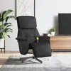 Image de vidaXL Fauteuil Inclinable de Massage avec Repose-pieds, Siège avec Accoudoirs, Chaise de Relaxation avec Dossier Salon, Moderne, Noir Tissu 356671