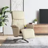 Image de vidaXL Fauteuil Inclinable de Massage avec Repose-pieds, Siège avec Accoudoirs, Chaise de Relaxation avec Dossier Salon, Moderne, Crème Tissu