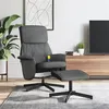 Image de vidaXL Fauteuil de massage, relaxation met voetenbank tissu gris foncé