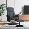 Image de vidaXL Fauteuil de massage, relaxation met voetenbank velours gris foncé