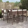 Image de vidaXL Ensemble de bar de jardin avec coussins 7 pcs marron poly rotin, ensemble de table de bar, table et chaise de bar, 3200649