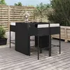 Image de vidaXL 5-delige Tuinbarset met kussens poly rattan zwart3200670