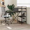 Image de vidaXL Bureau d'ordinateur avec étagères noir 120x47x109 cm