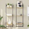 Image de vidaXL Wandschappen 3-laags met stangen 2 st 30x25x100 cm sonoma eiken836259