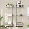 Image de vidaXL Étagères murales à 3 niveaux avec barres 2 pcs sonoma gris 836261