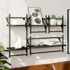 Image de vidaXL Ensemble d'étagères murales barres 4 pcs noir bois d'ingénierie 836263