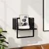 Image de vidaXL Étagère murale avec barre noir 30x25x30 cm 836278