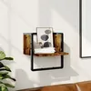 Image de vidaXL Étagère murale avec barre chêne fumé 30x25x30 cm 836280