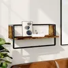 Image de vidaXL Étagère murale avec barre chêne fumé 65x25x30 cm 836290