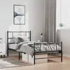 Image de vidaXL Bedframe met hoofd- en voeteneinde metaal zwart 100x190 cm355279