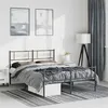 Image de vidaXL Bedframe met hoofd- en voeteneinde metaal zwart 135x190 cm355284