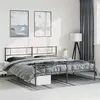 Image de vidaXL Bedframe met hoofd- en voeteneinde metaal zwart 183x213 cm355290