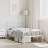 Image de vidaXL Cadre de lit métal avec tête de lit blanc 75x190 cm 355306