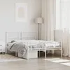 Image de vidaXL Cadre de lit métal avec tête de lit-pied de lit blanc 140x190cm 355334