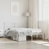 Image de vidaXL Cadre de lit métal avec tête de lit-pied de lit blanc 140x200cm 355335
