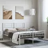Image de vidaXL Bedframe met hoofd- en voeteneinde metaal wit 150x200 cm355336