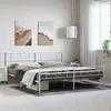 Image de vidaXL Bedframe met hoofd- en voeteneinde metaal wit 193x203 cm355340