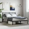 Image de Cadre de lit métal sans matelas avec tête de lit noir 120x190cm