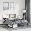 Image de vidaXL Bedframe met hoofdbord metaal zwart 135x190 cm355462